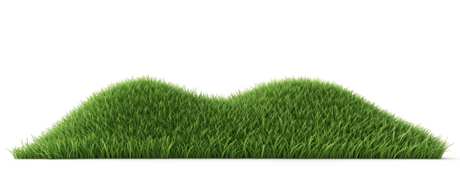 3D illustration of green grass isolated on transparent background,green grassy hills for poster banner cover design - Powered by Adobe