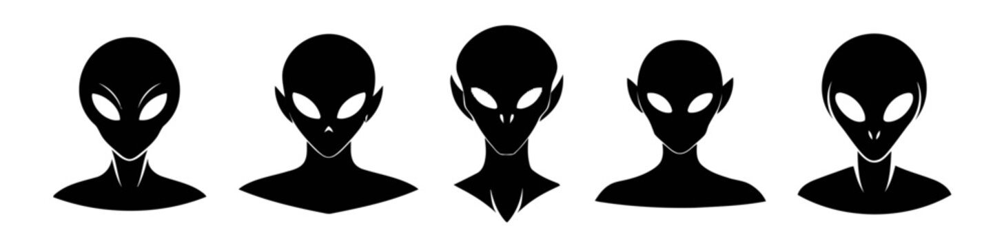 Silhouettes of alien heads.
