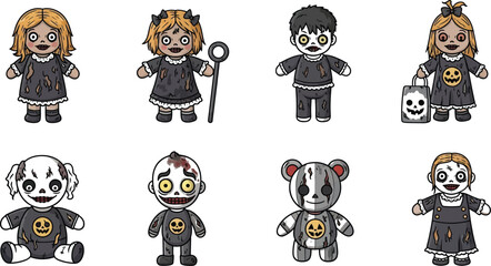 Spooky Halloween Characters for Creepy Designs and Festive Decor