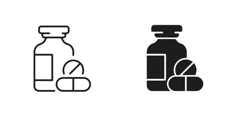 Obraz premium Medical bottles and pills, healthcare supplies.