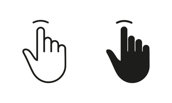 Two hand icons, one black and one white, pointing upward.

