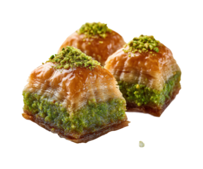 Delightful baklava enjoying sweet middle eastern culinary treats, isolated on transparent background, png