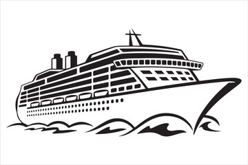 Obraz premium Pirate Ship Silhouette Bundle – Nautical Ocean & Marine Clipart Designs