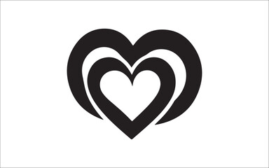 Heart Love Icon Romantic Symbol Silhouette for Valentine and Wedding Designs