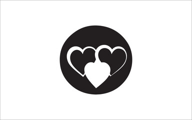 Heart Love Icon Romantic Symbol Silhouette for Valentine and Wedding Designs