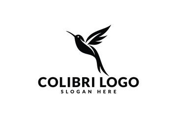 Obraz premium hummingbird logo design. logo icon vector silhouette illustration