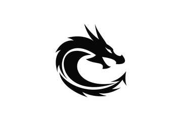 dragon logo design. logo icon vector silhouette illustration