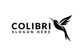 Obraz premium hummingbird logo design. logo icon vector silhouette illustration