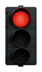 Traffic management red light signal urban intersection daytime, isolated on transparent background, png