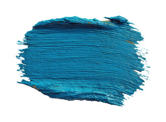 Vibrant blue paint stroke texture creative space, isolated on transparent background, png