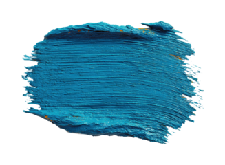 Vibrant blue paint stroke texture creative space, isolated on transparent background, png