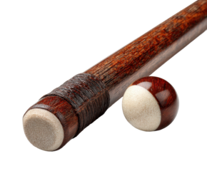 Billiard game cue and ball home product, isolated on transparent background, png