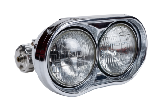 High-performance dual headlight assembly auto garage product showcase, isolated on transparent background, png