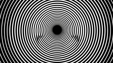 A mesmerizing black and white spiral pattern creates a sense of depth and movement.