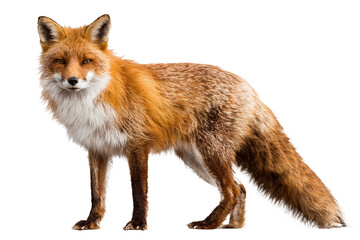 Obraz premium Majestic Red Fox Standing, isolated on white transparent background