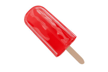 Red Popsicle Isolated on White Transparent Background