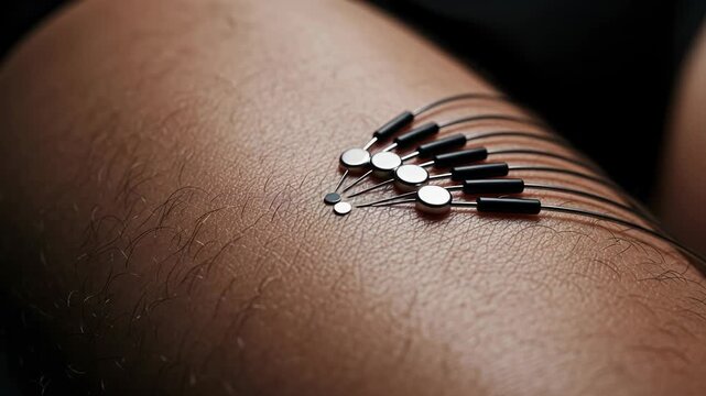 Electrical stimulation causes subtle muscle twitching under skin during an experiment