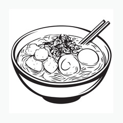 vector illustration of tamarind laksa dish