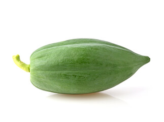 The Green papaya isolated on white background.