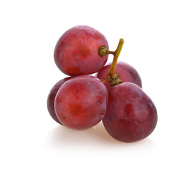bunch of Red grapes , Red fruit isolated on white background.