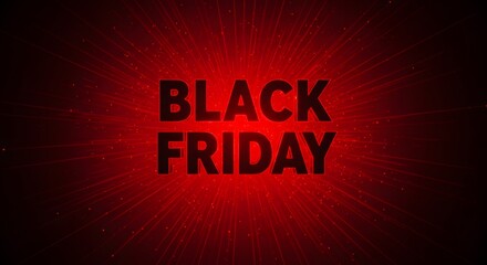 Black Friday Sale Promotion with Red Bursting Light Background