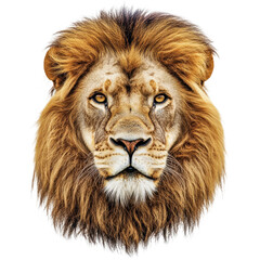 Fototapeta premium Majestic lion king of the jungle, isolated on transparent background