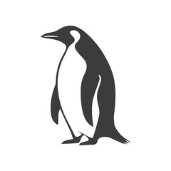 Naklejka premium Penguin silhouette, standing strong. 