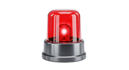 3d icon of a red siren light, symbolizing emergency and warning, isolated on transparent background, indicating urgent situations requiring immediate attention
