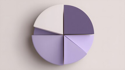 Circular pie chart with segments of different muted colors.