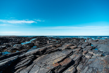 rocky shore of the Arctic Ocean without people