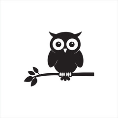 Fototapeta premium Owl Silhouette on Branch