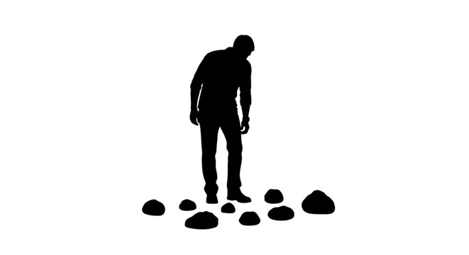 contemplative man facing challenges silhouette image for overcoming obstacles problemsolving and business resilience concepts