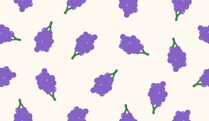 Cute grape fruits pattern background vector design