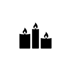 Fototapeta premium Three burning candles, a symbol of light and hope. 