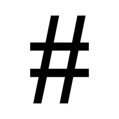 Fototapeta premium Minimalist Black and White Hashtag Symbol