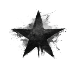 Dynamic black star creation abstract graphic design, isolated on transparent background, png