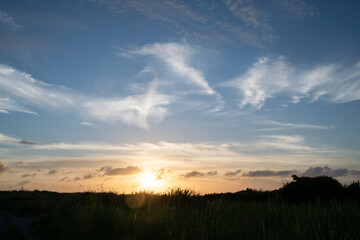 古宇利島の展望台から見た日の入り