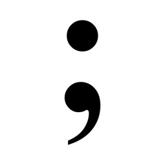 Bold Black and White Semicolon Symbol