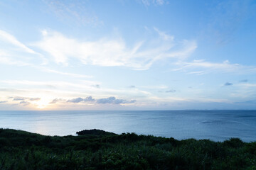 古宇利島の展望台から見た日の入り