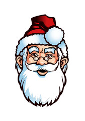 Santa Claus (Father Christmas) with glasses and  a big white beard