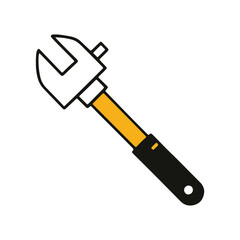 Adjustable wrench tool icon vector