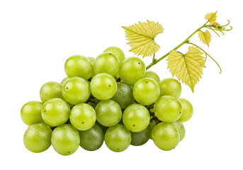 Bunch of green grapes isolated on transparent background