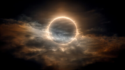 The sun creating a halo around the moon during a solar eclipse (3)