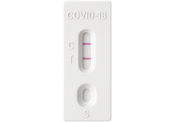 Positive covid-19 test on transparent background