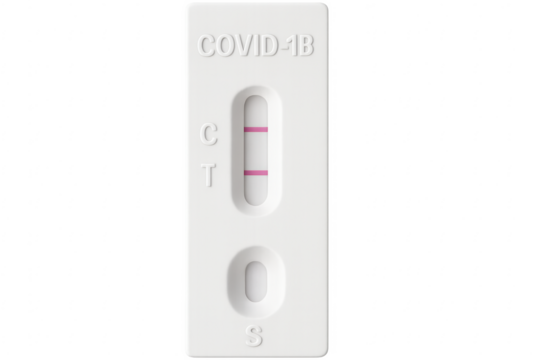 Positive covid-19 test on transparent background