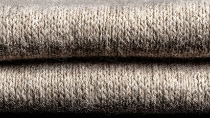 Close-up view of folded, textured knit fabric.