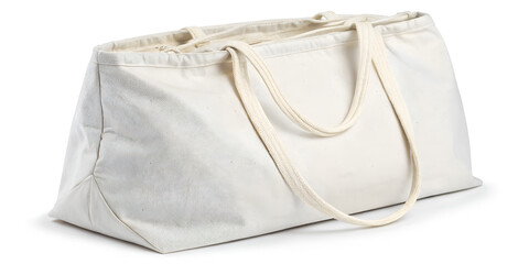 White bag mockup isolated on transparent background  