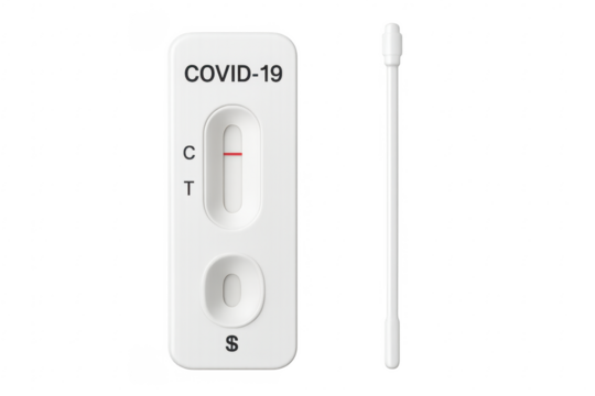 Covid-19 rapid test kit with transparent background