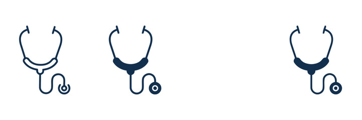 Three medical stethoscopes.