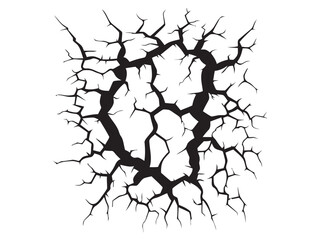 Cracked earth, a symbol of destruction and fracture.
